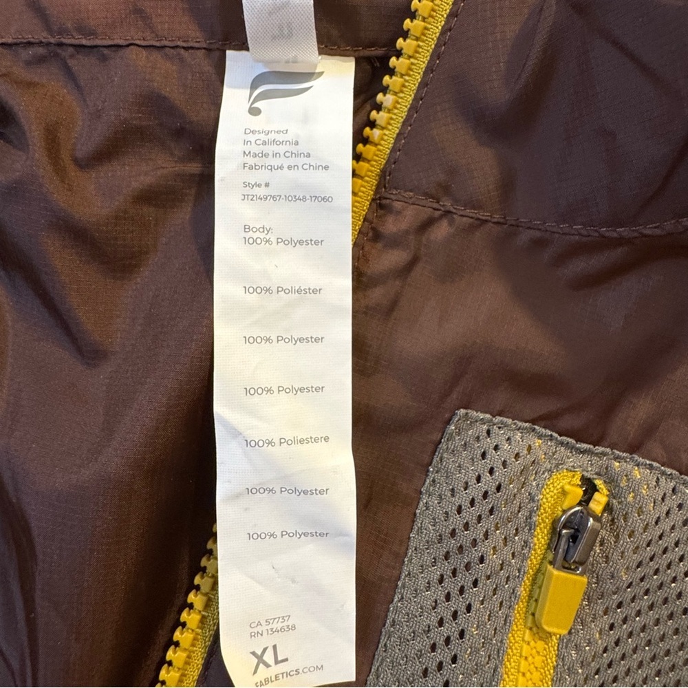 Fabletics Women's XL Shawn Cropped Half-Zip Windbreaker Jacket Brown NWT - Picture 8 of 8
